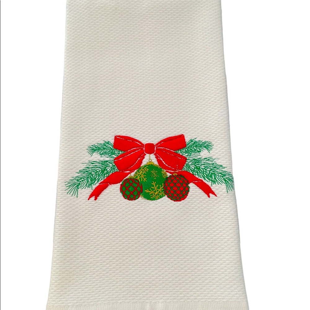 Embroidered holiday hand towels